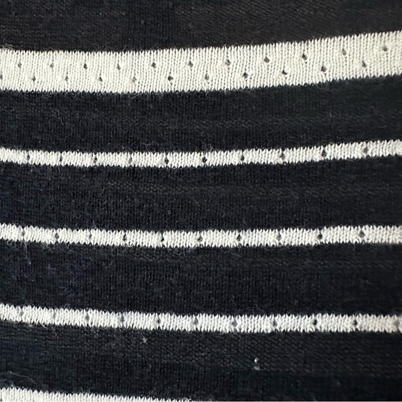 Talbots Navy and White Striped Lightweight Summer Sweater Top, MP - Picture 8 of 9